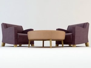 armchair and table 3D Model