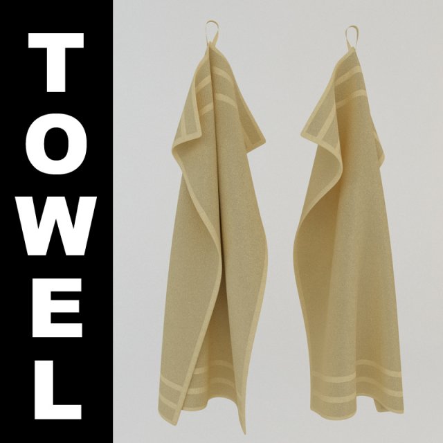 hanging towel Model 3D .c4d .max .obj .3ds .fbx .stl .blend 