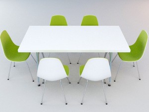 vitra chair and table 3D Model