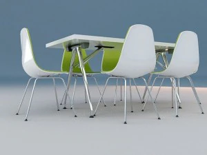 vitra chair and table 3D Model
