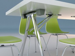 vitra chair and table 3D Model
