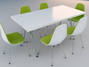 vitra chair and table 3D Model