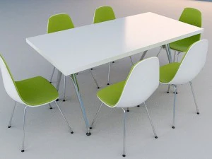 vitra chair and table 3D Model
