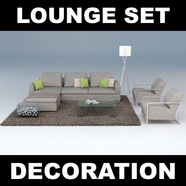 livingroom furniture set 3Dモデル .c4d .max .obj .3ds .fbx .stl .blend 