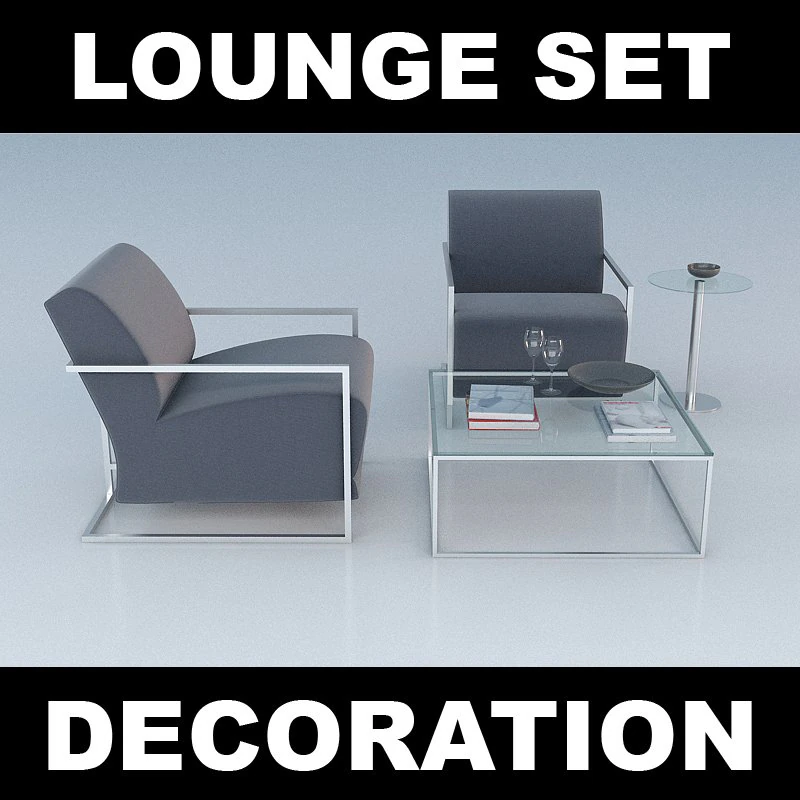 lounge set 2 3D Model .c4d .max .obj .3ds .fbx .stl .blend 