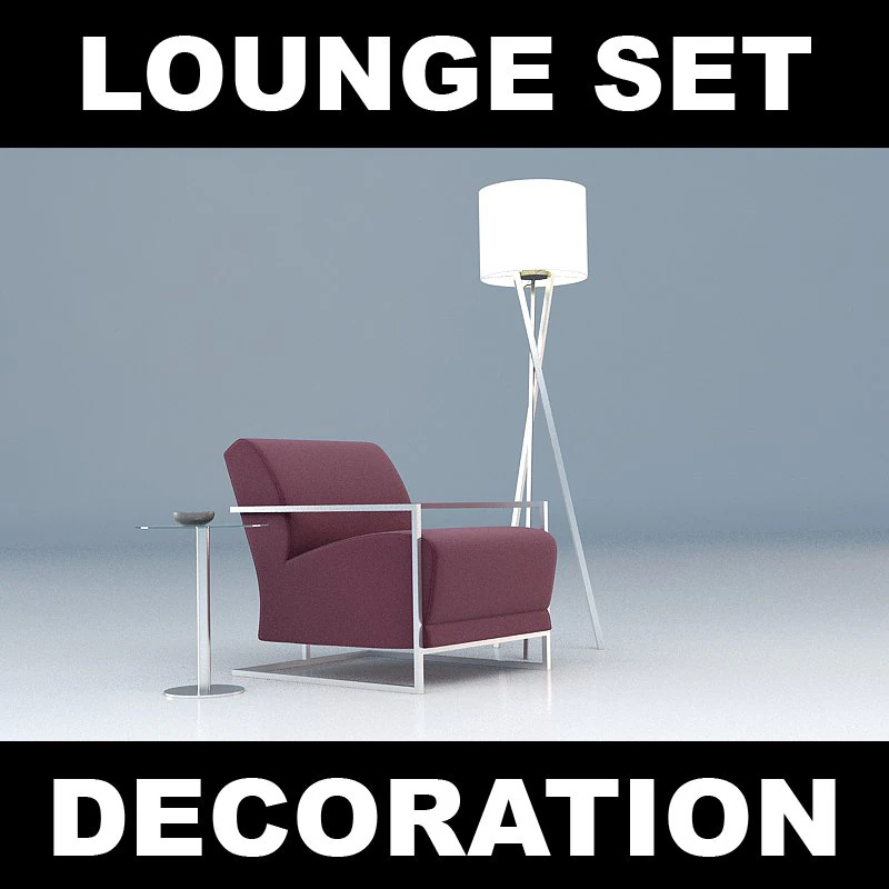 lounge set 1 3D Model .c4d .max .obj .3ds .fbx .stl .blend 