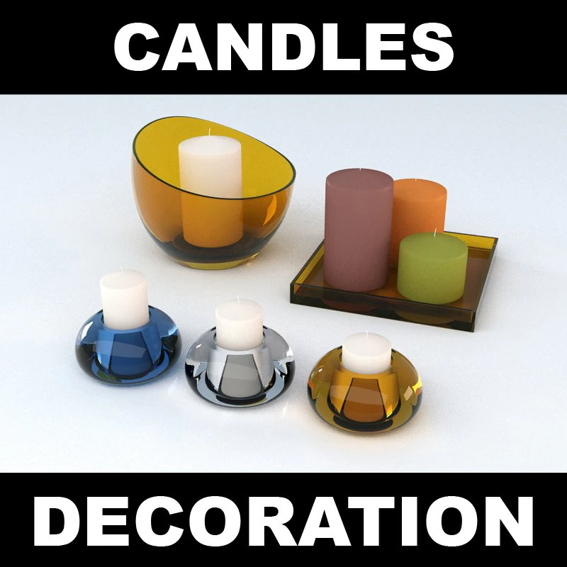 candles 3D Model .c4d .max .obj .3ds .fbx .stl .blend 