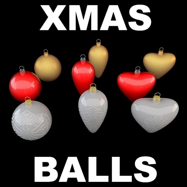 christmas ball collection Modelo 3D .c4d .max .obj .3ds .fbx .stl .blend 