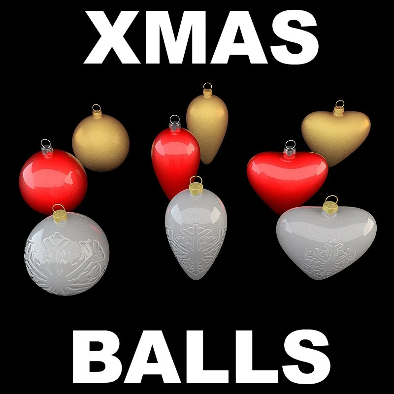 christmas ball collection 3D Model .c4d .max .obj .3ds .fbx .stl .blend 