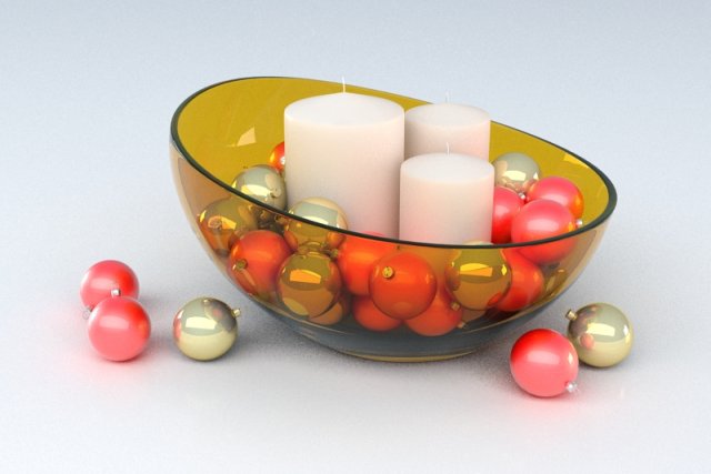christmas decoration candles Model 3D .c4d .max .obj .3ds .fbx .stl .blend 