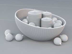 christmas decoration candles Model 3D