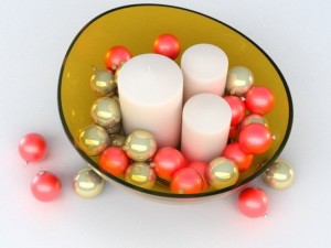 christmas decoration candles Model 3D