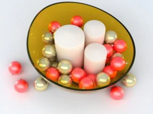 christmas decoration candles 3D Model