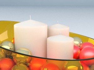 christmas decoration candles Model 3D