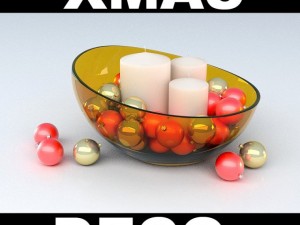 christmas decoration candles Model 3D