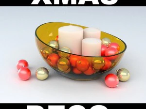 christmas decoration candles 3D Model