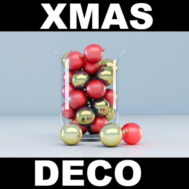 christmas decoration vase 3D Model .c4d .max .obj .3ds .fbx .stl .blend 