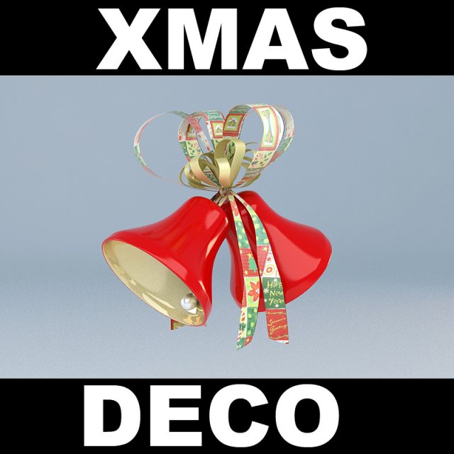 christmas decoration bells 3D मॉडल .c4d .max .obj .3ds .fbx .stl .blend 