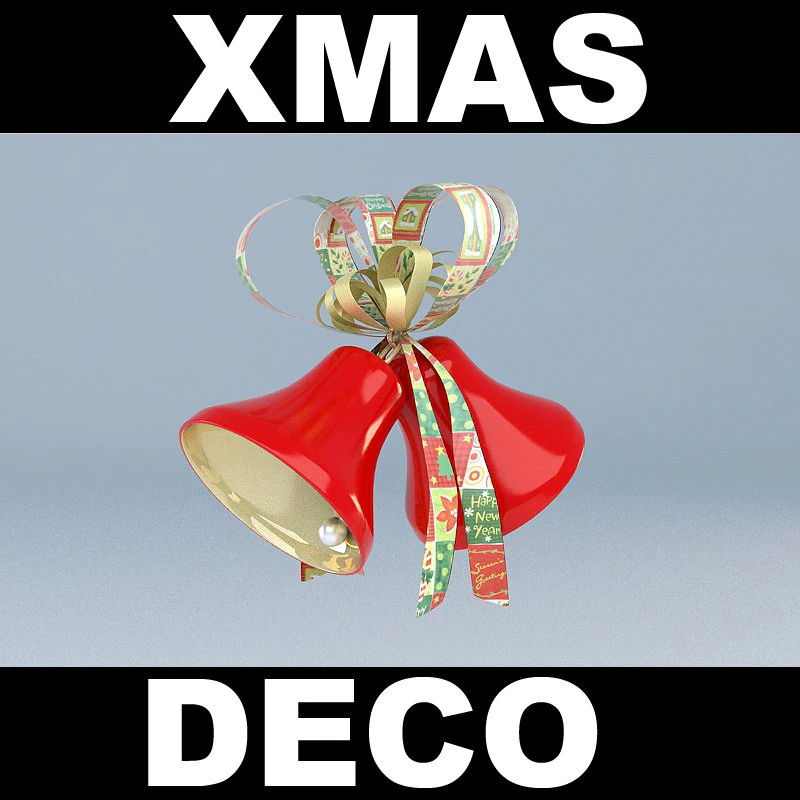 christmas decoration bells 3D Model .c4d .max .obj .3ds .fbx .stl .blend 