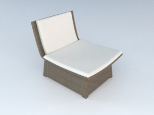 woven furniture set 3D Model
