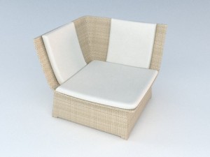 woven furniture set 3D Model