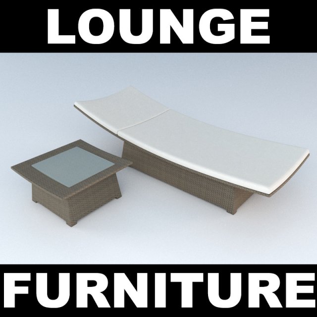 outdoor lounge and sidetable Modello 3D .c4d .max .obj .3ds .fbx .stl .blend 