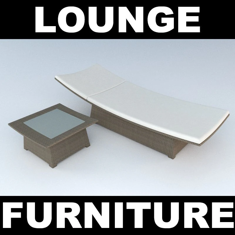 outdoor lounge and sidetable 3D Model .c4d .max .obj .3ds .fbx .stl .blend 