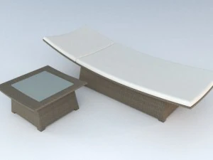 outdoor lounge and sidetable 3D Model