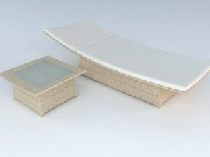outdoor lounge and sidetable 3D Model