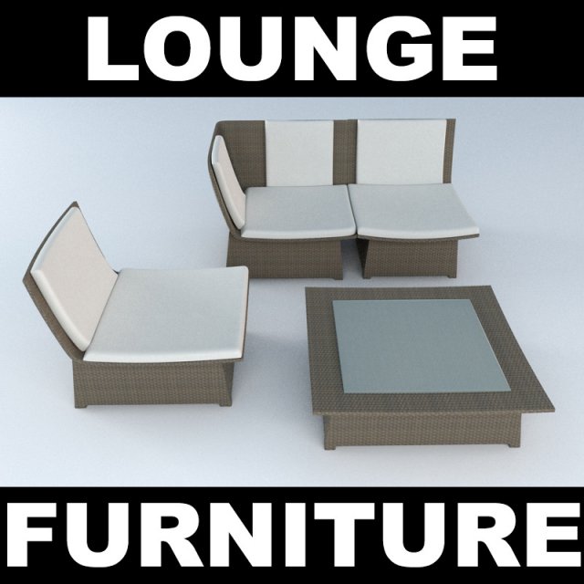 outdoor lounge set 3D Модель .c4d .max .obj .3ds .fbx .stl .blend