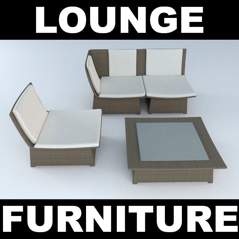 outdoor lounge set 3D Model .c4d .max .obj .3ds .fbx .stl .blend 