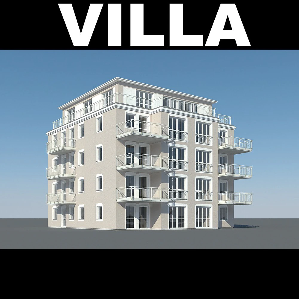 villa 3D Model .c4d .max .obj .3ds .fbx .stl .blend 