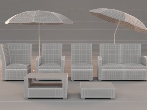 garden furniture set 3D Модель