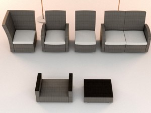 garden furniture set 3D Модель