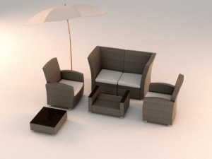 garden furniture set 3D Модель