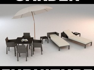 garden furniture set Modelo 3D