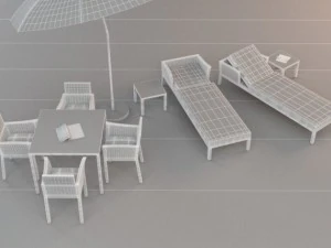 garden furniture set 3D Model