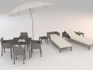 garden furniture set 3D 模型