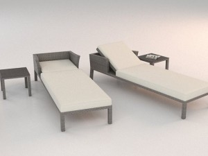 garden furniture set 3D 模型