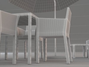 garden furniture set 3D 模型
