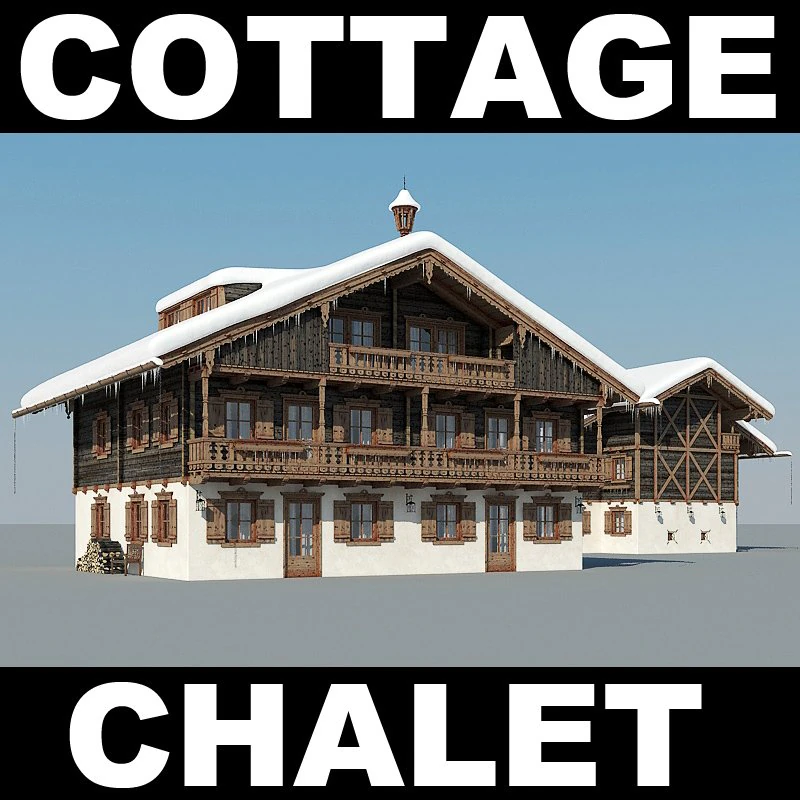 chalet 3D Model .c4d .max .obj .3ds .fbx .stl .blend 