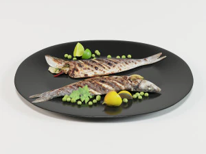 b&uuml;t&uuml;n balık ızgara 3D Model