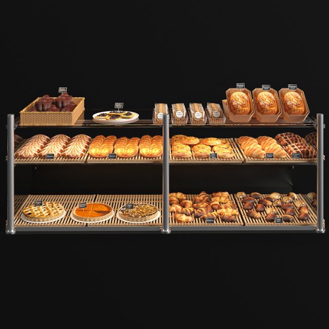 viennoiserie showcase Model 3D .c4d .max .obj .3ds .fbx .stl .blend 