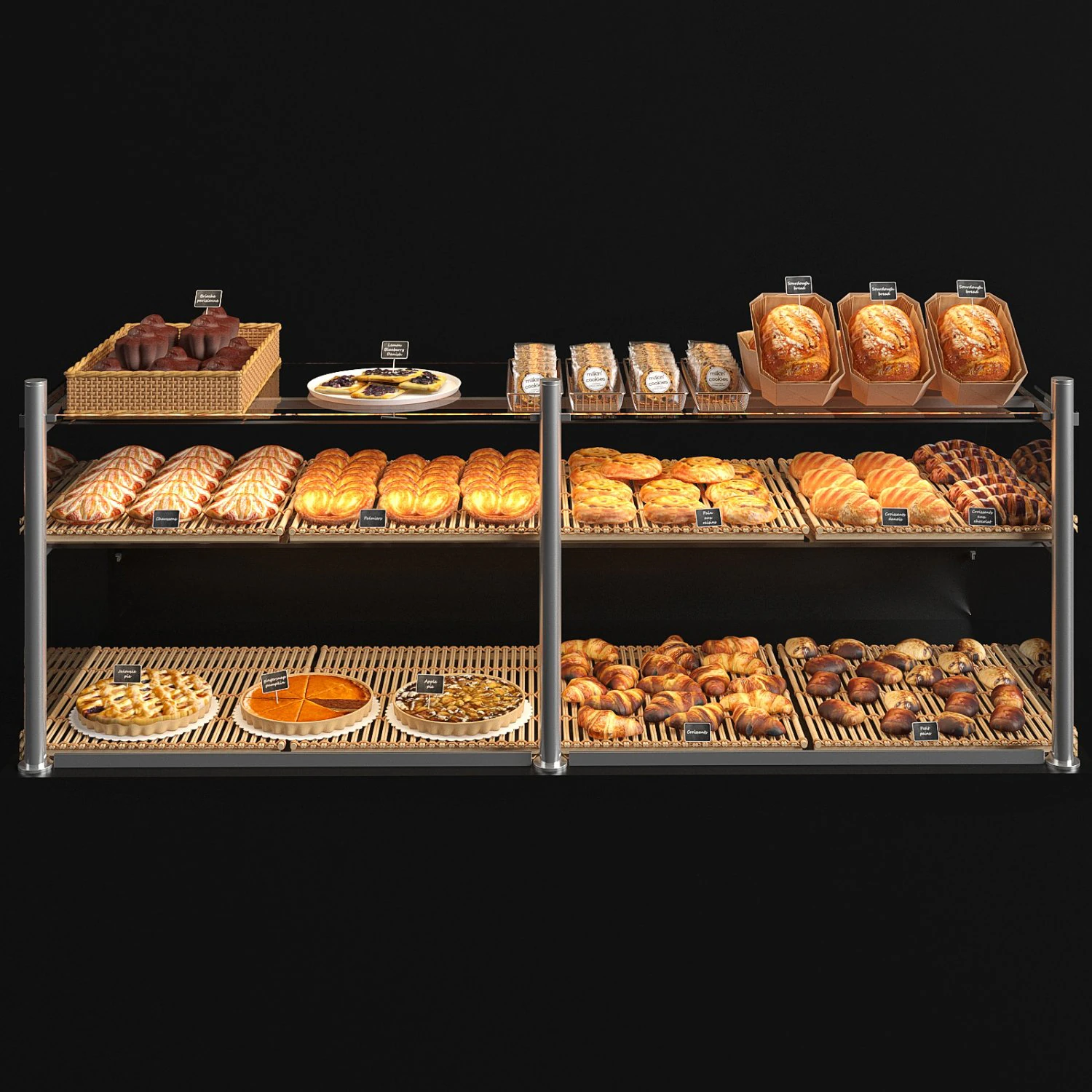 viennoiserie showcase 3D Model .c4d .max .obj .3ds .fbx .stl .blend 