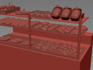 viennoiserie showcase Model 3D