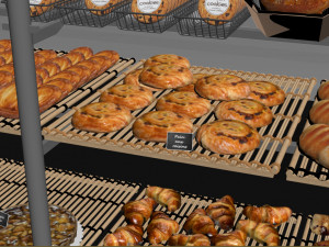 viennoiserie showcase Model 3D