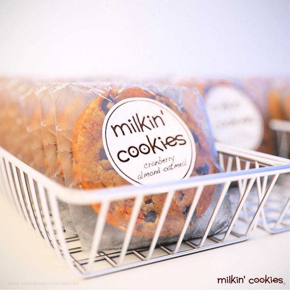 milkin cookies 3D Model .c4d .max .obj .3ds .fbx .stl .blend