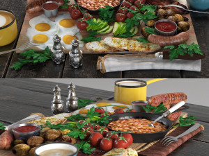 full english breakfast 3D मॉडल