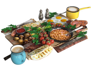 full english breakfast 3D मॉडल