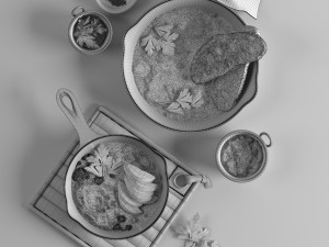 shakshuka with spinach and harissa 3D 模型